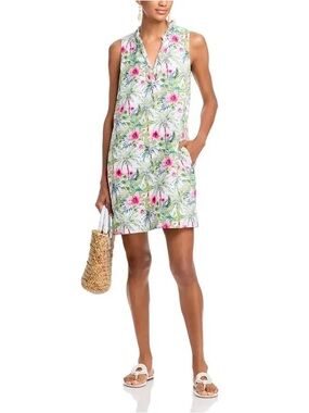 Tommy Bahama Tropical Floral Shift Dress Women’s Sz Small Pink Palm Print
